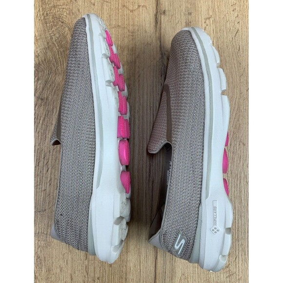 Skechers Go Walk 3 Shoes Women's Size 8.5 Stone beige Slip On Flats GoGo Mat - Picture 10 of 16